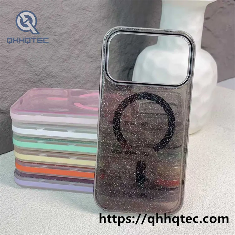 shiny glitter clear magsafe case