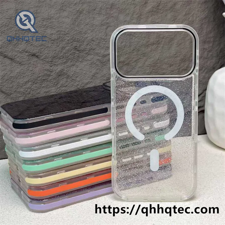 shiny glitter clear magsafe case