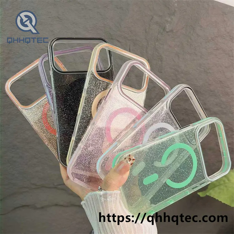 shiny glitter clear magsafe case