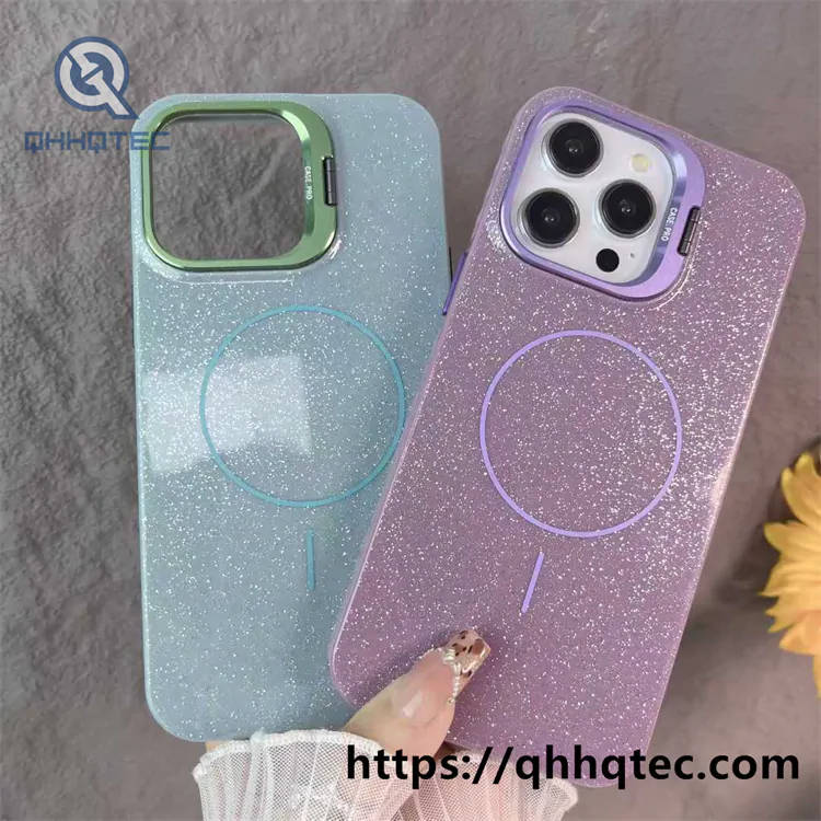 pure color glitter magsafe case