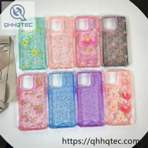 glitter flower 3 in 1 space case