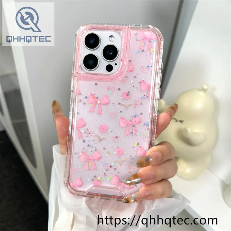 glitter flower 3 in 1 space case