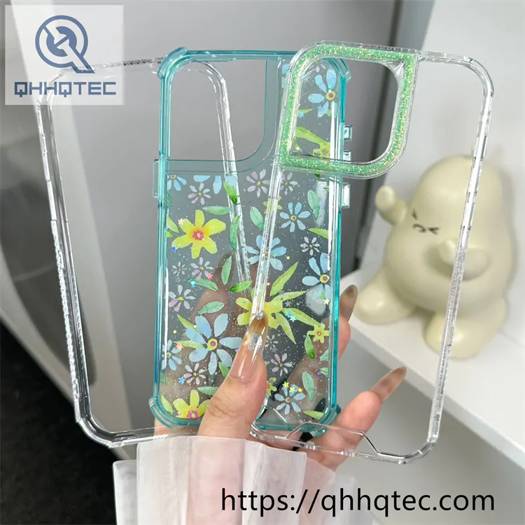 glitter flower 3 in 1 space case