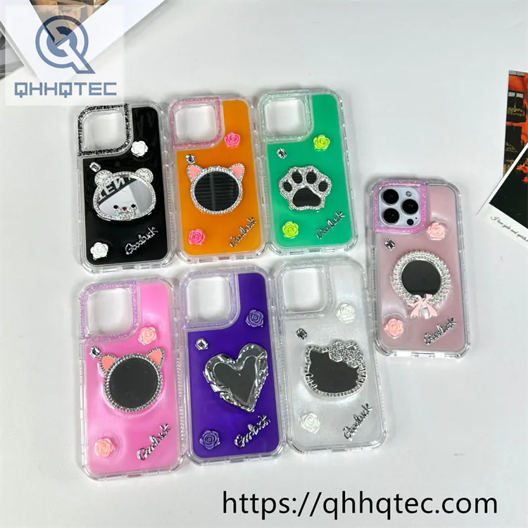 cute mirror 3 in 1 dripping case