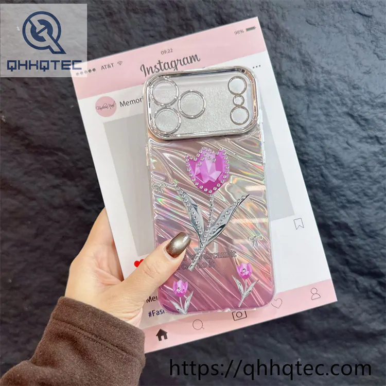 3d pleated laser wave flower case