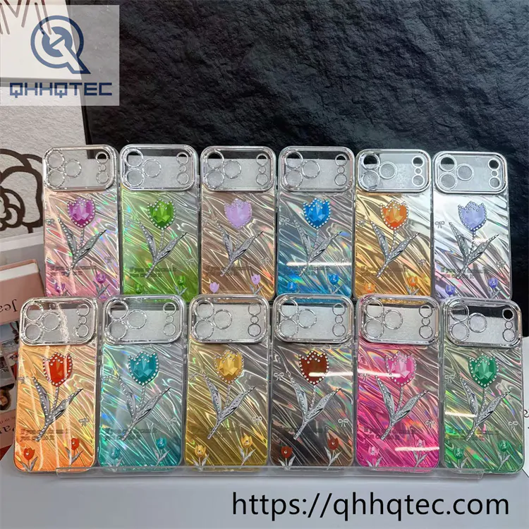 3d pleated laser wave flower case