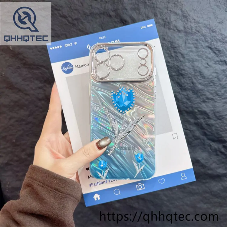 3d pleated laser wave flower case