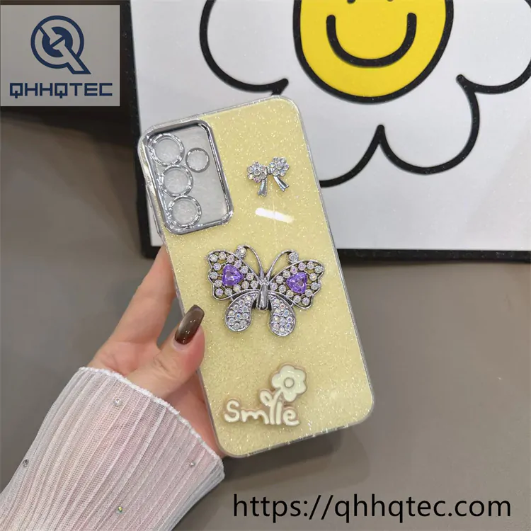 glitter butterfly smile dripping case