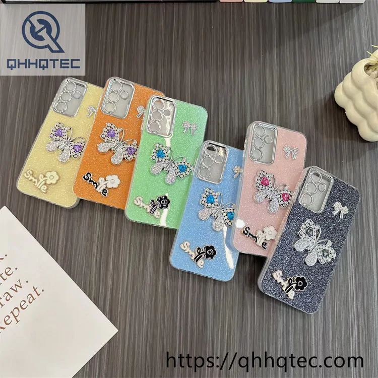 glitter butterfly smile dripping case