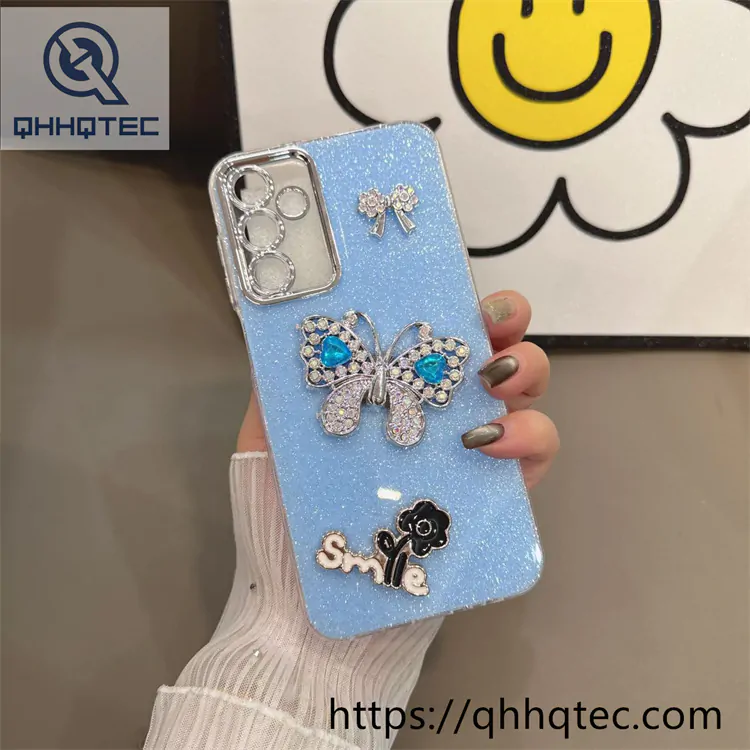 glitter butterfly smile dripping case