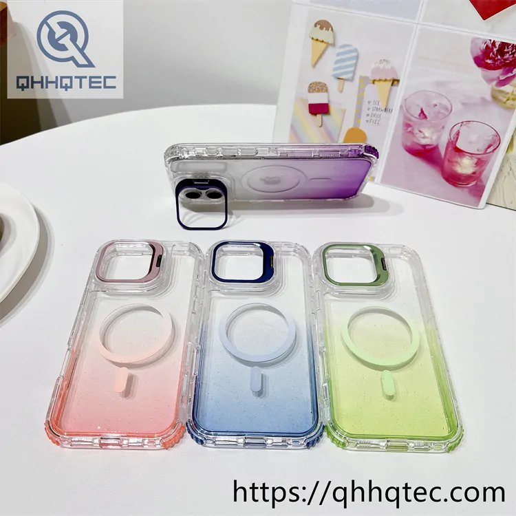 color gradient 3 in 1 glitter case