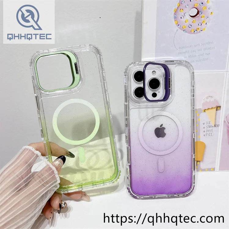 color gradient 3 in 1 glitter case