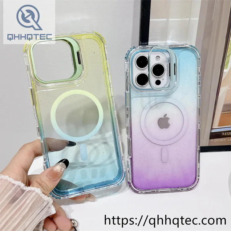 two colors 3 in 1 magsafe glitter case