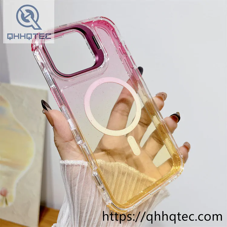 two colors 3 in 1 magsafe glitter case