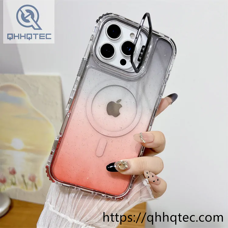 two colors 3 in 1 magsafe glitter case