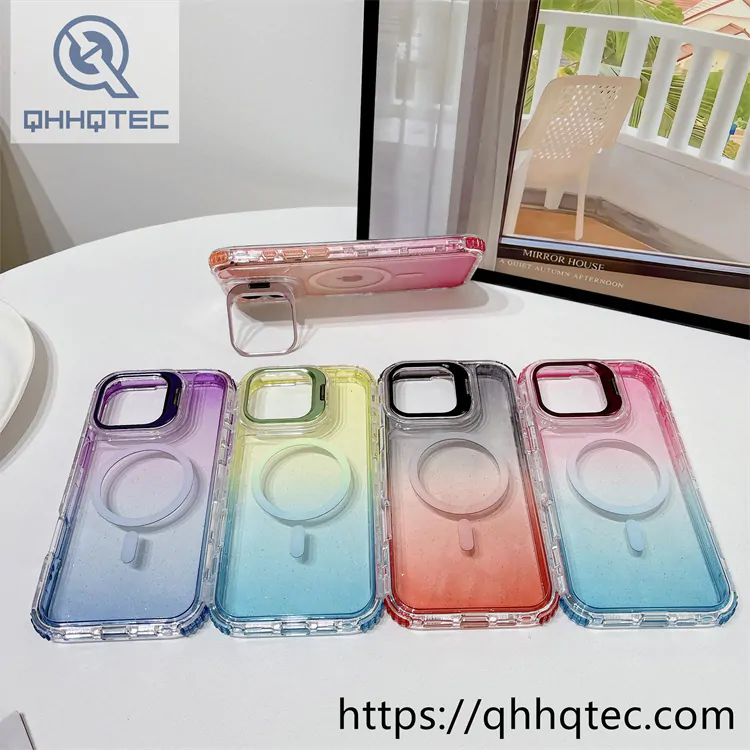 two colors 3 in 1 magsafe glitter case