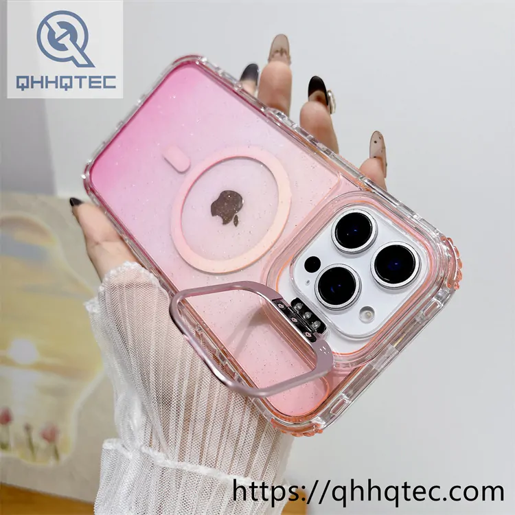 two colors 3 in 1 magsafe glitter case