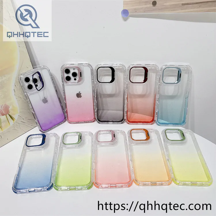 color gradient 3 in 1 glitter case