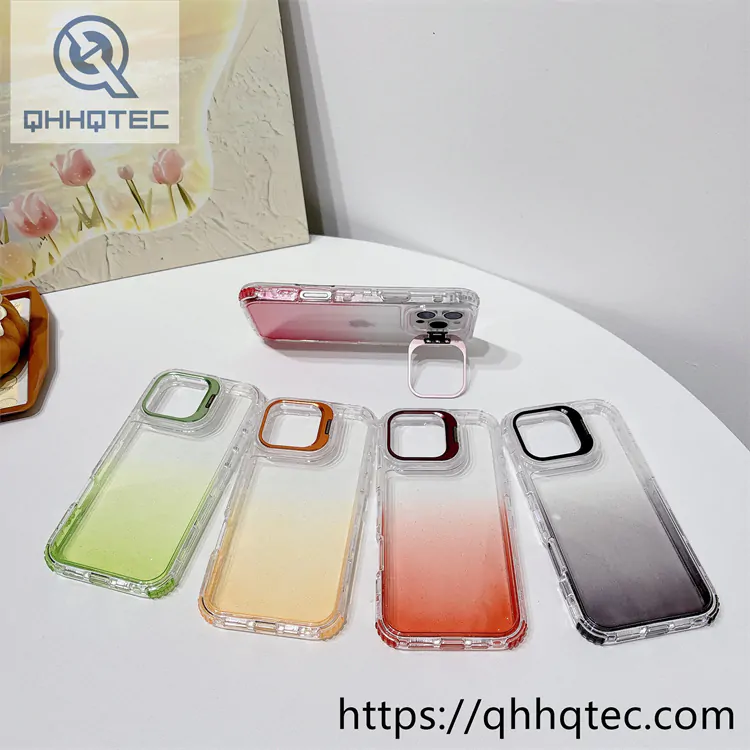 color gradient 3 in 1 glitter case