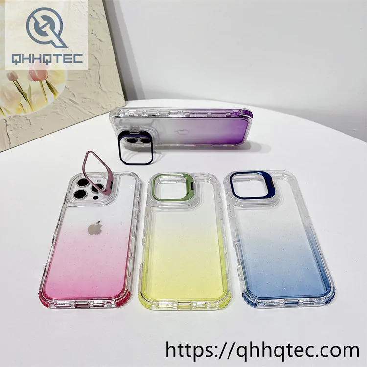 color gradient 3 in 1 glitter case