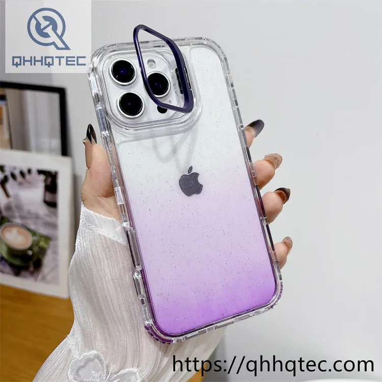 color gradient 3 in 1 glitter case