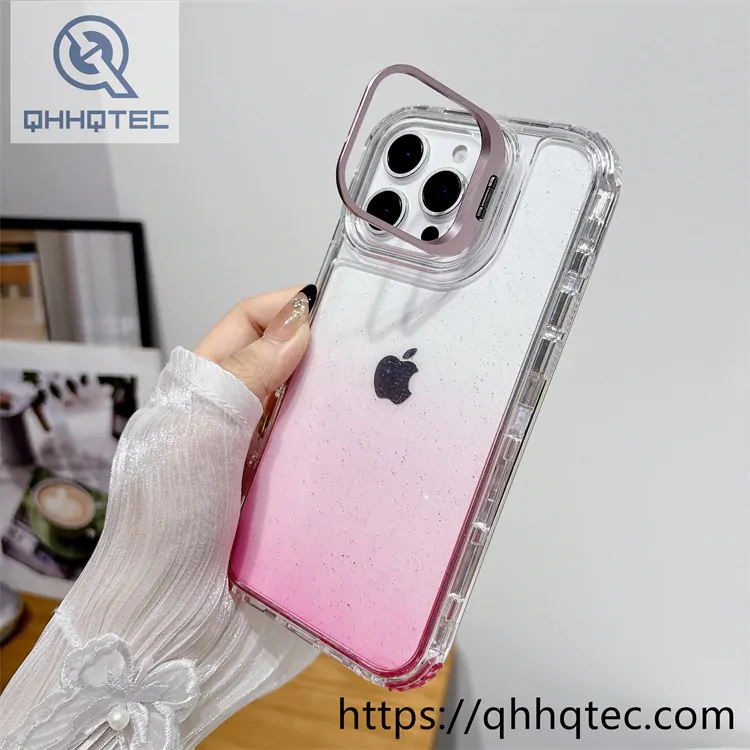 color gradient 3 in 1 glitter case