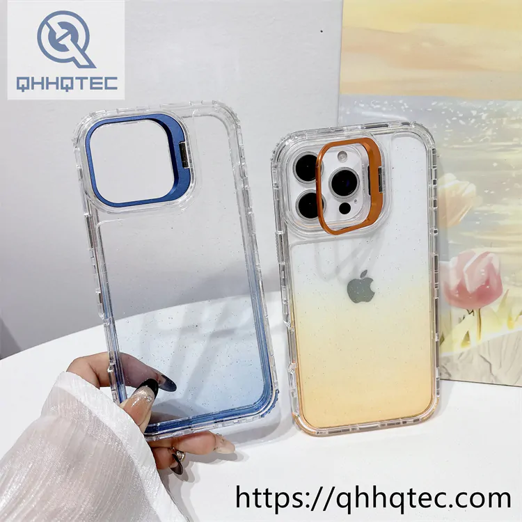 color gradient 3 in 1 glitter case