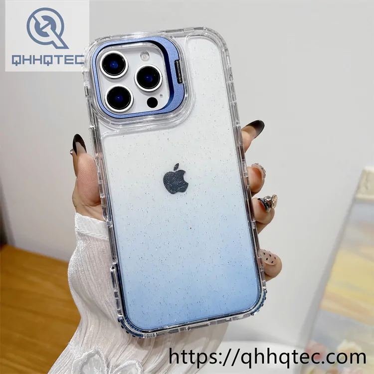 color gradient 3 in 1 glitter case