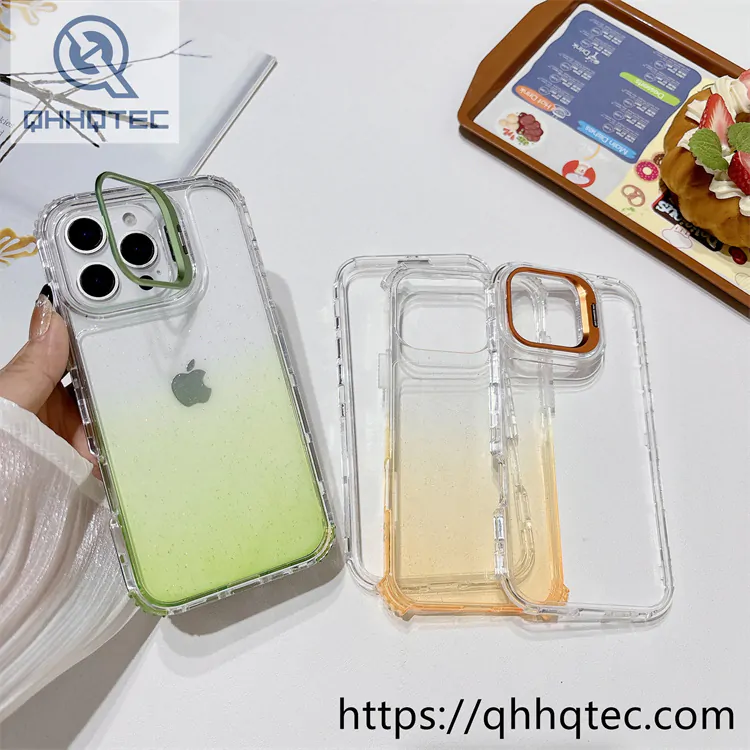 color gradient 3 in 1 glitter case